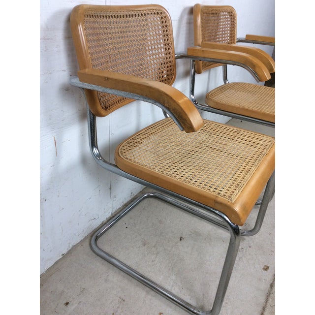 Set of 3 Mid Century Modern Cesca Chairs by Marcel Breuer For Sale - Image 10 of 17