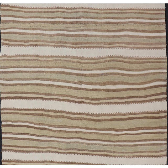Doris Leslie Blau Vintage Geometric Classic Taupe With Light Beige Rug For Sale In New York - Image 6 of 11