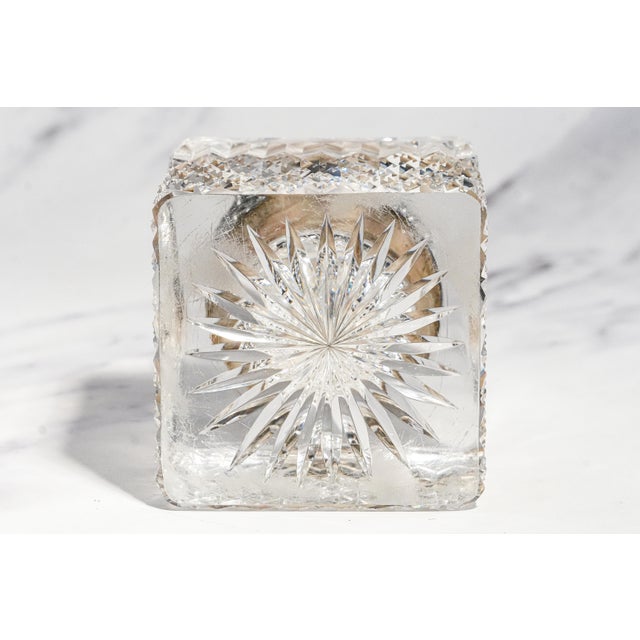 Exceptional Huge Antique Sterling Silver Black, Starr & Frost Cut Crystal Victorian Desk Paperweight Inkwell Luxury Home Decor For Sale - Image 16 of 18