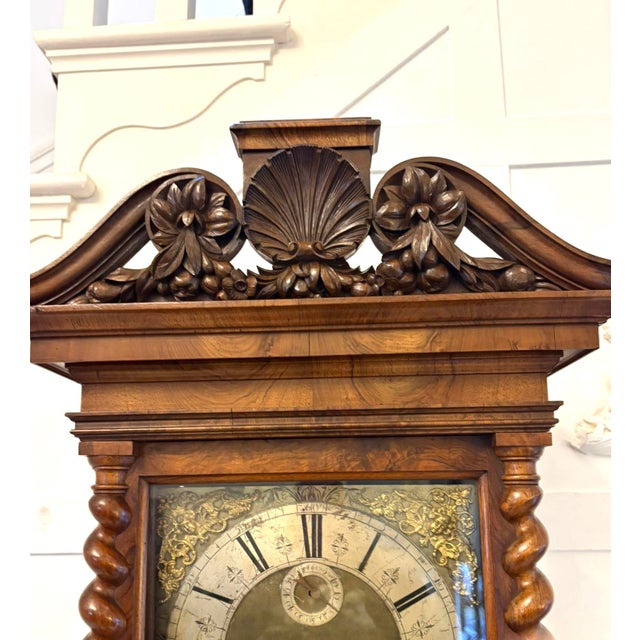 Antique English Burr Walnut Longcase Clock from Edin Burgis of London, 1680s For Sale - Image 9 of 16