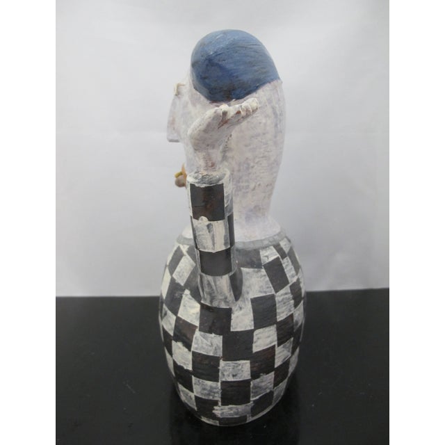 Ceramic Whimsical Kim Murton Animated Figural Checkerboard Pottery Sculpture For Sale - Image 7 of 8