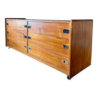 1970s Danish Modern Solid Teak Lowboy For Sale