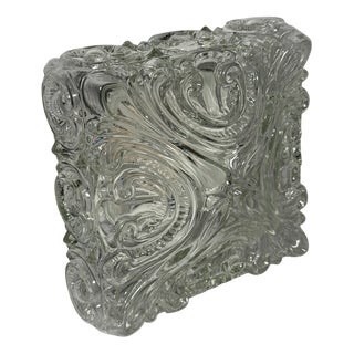 Vintage Glass Flush Mount Ceiling Light from RZB, Germany, 1970s For Sale