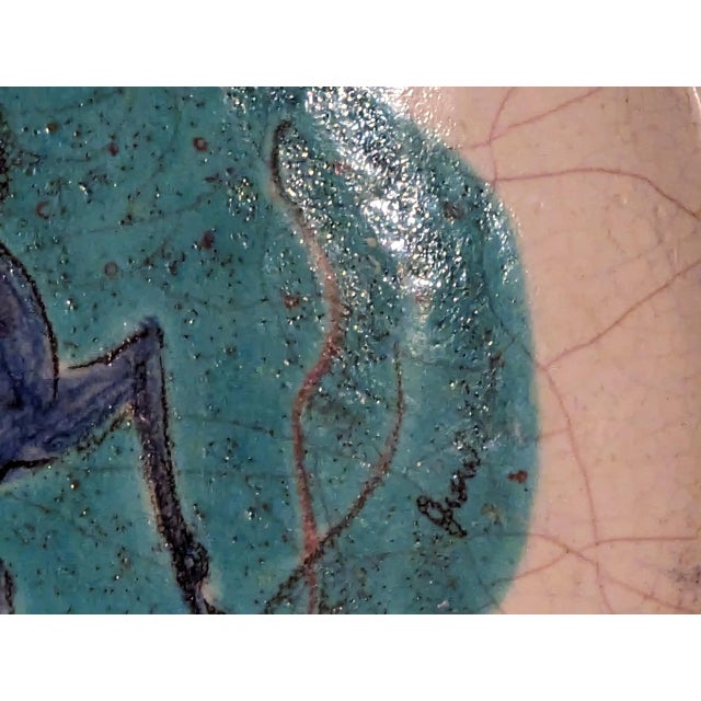 Mid-Century Modern Mid Century Jean Goodwin Ames Painted Charger For Sale - Image 3 of 3