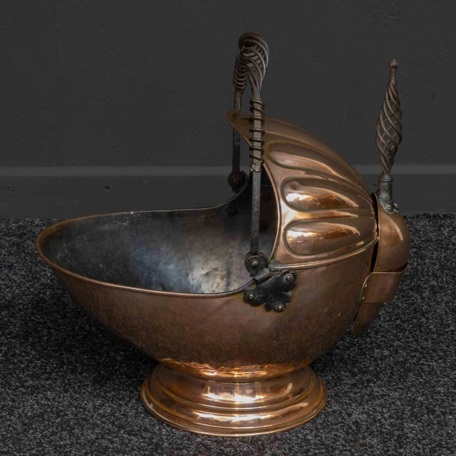 Antique Victorian Copper Helmet Coal Bucket For Sale - Image 11 of 15