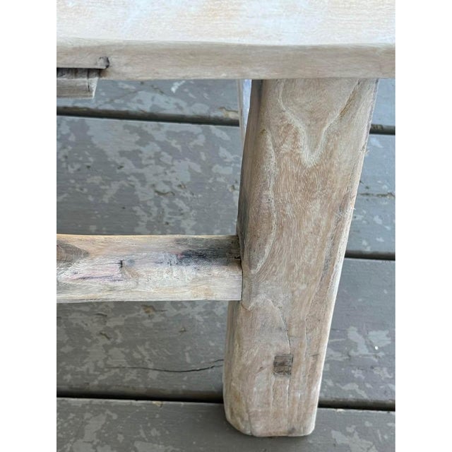 Antique Elm Wood Coffee Table For Sale - Image 10 of 15