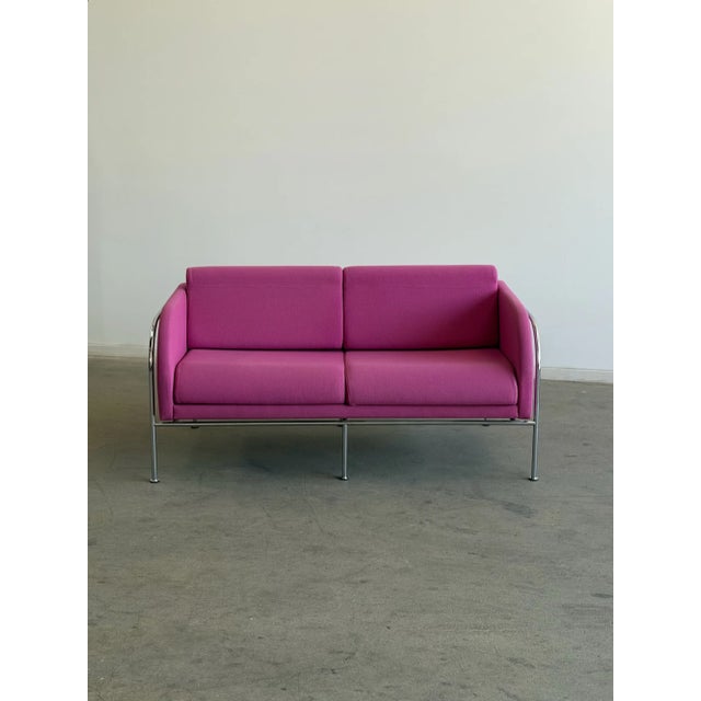 W59 D32 H31 SW51 SD20 SH18 The “1970's Danish Loveseat by Friis & Elmar Moltke Nielsen For Randers Denmark” is a 1970s...