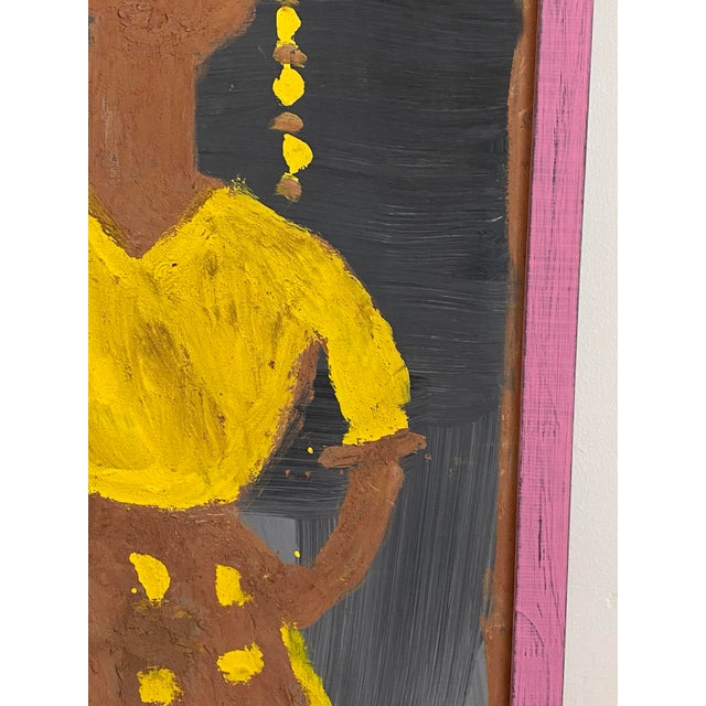 1990s Jimmy Lee Sudduth Painting “Farmers Wife” Self Taught Art Vintage, Framed For Sale - Image 9 of 12