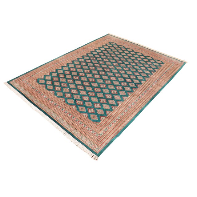 Rustic 1980s Rustic Bokhara Green/Pink Hand Knotted Wool Rug For Sale - Image 3 of 9