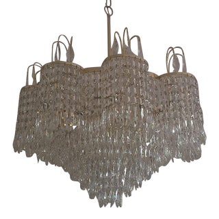 1980s Diamond Large Mid-Century Swarovski Glass Chandelier For Sale