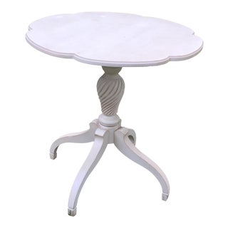 White Ethan Allen Leah Side Table For Sale