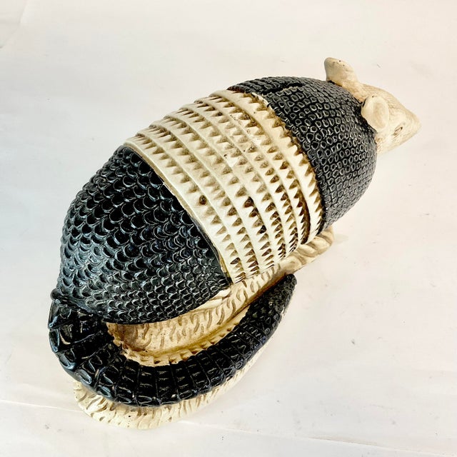 1970s Vintage Boho Chic Rustic Mexican Plaster Armadillo Sculpture For Sale - Image 11 of 12