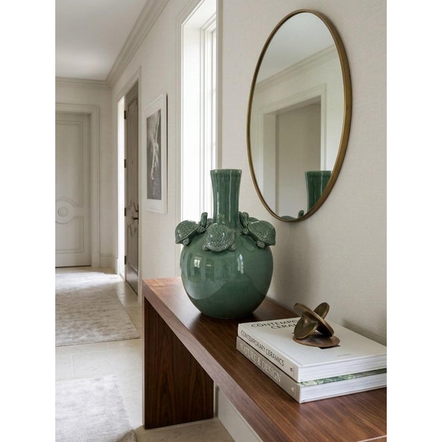 Whimsical Sage Green Glazed Celadon "Turtle" Vase For Sale In West Palm - Image 6 of 8