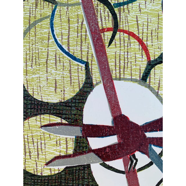 Abstract Artist Proof Woodcut by Brazilian Artist Hannah Brandt. For Sale - Image 3 of 9