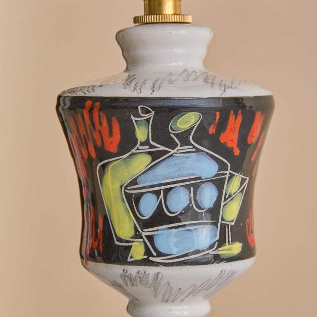1960s Italian Porcelain Table Lamp, 1960s - a Pair For Sale - Image 12 of 13