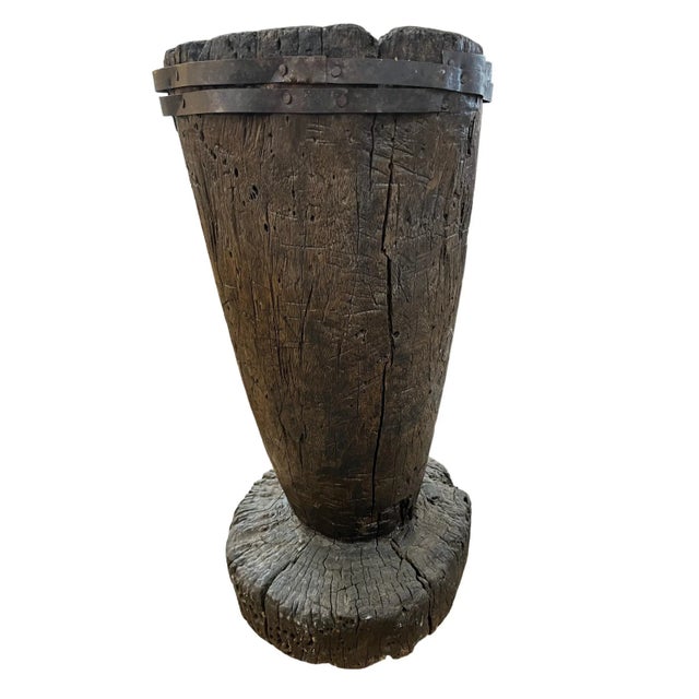 Large 19th Century Wooden Mortar For Sale In Dallas - Image 6 of 6