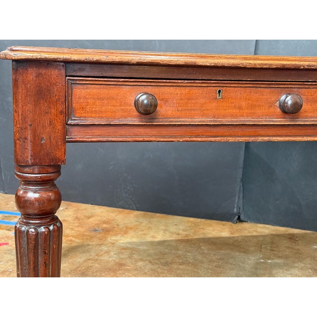 William IV Writing Table or Desk of Mahogany With Inset Leather Top From England For Sale In Austin - Image 6 of 11