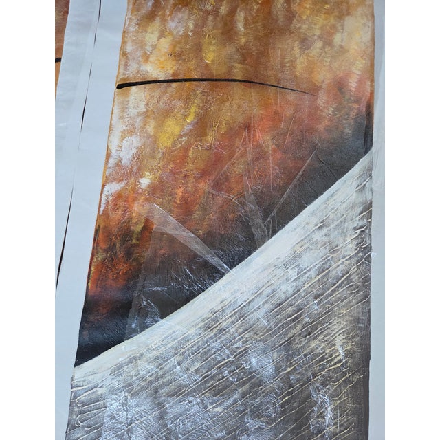 African Tribal Dance Hand Painted Tetratych on Canvas For Sale - Image 9 of 10