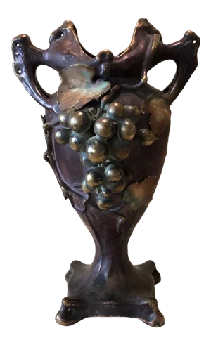 Antique Amphora Leaves & Grapes Vase