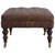 Coffee Buffalo Leather Button-Tufted Ottoman For Sale - Image 8 of 8