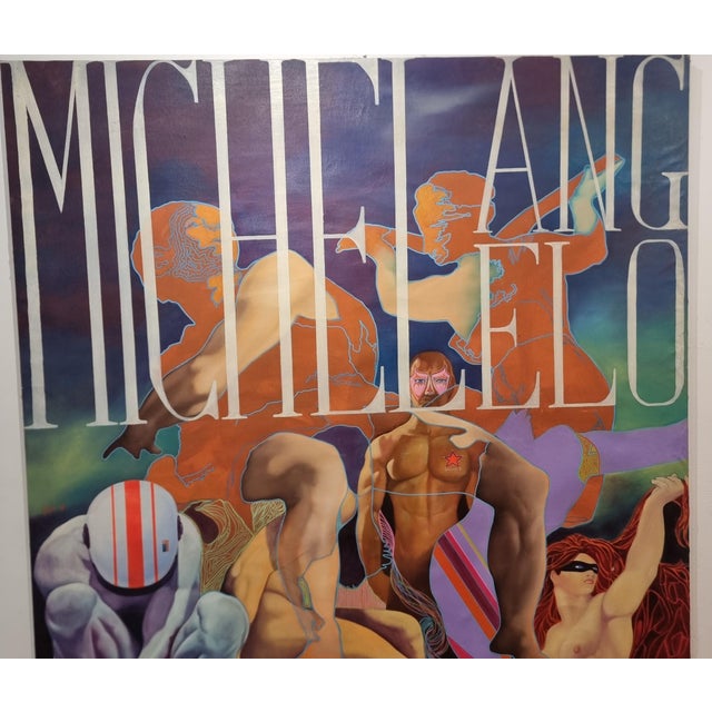 Early 21st Century Roberto Nezzi, Michelangelo, Mixed Media on Canvas For Sale - Image 5 of 9