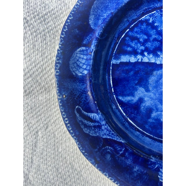 American Antique Enoch Wood & Sons Trenton Falls Blue Transfer-Ware Plate, C. 1835 For Sale - Image 3 of 7