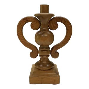 Mid 20th Century Hand Crafted Wooden Candle Holder