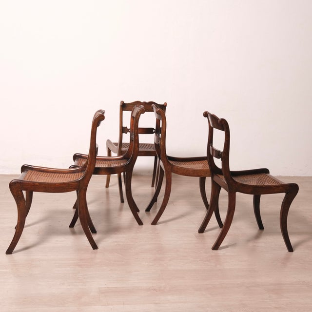 Antique English Regency Style Chairs, 1890s, Set of 5 For Sale - Image 13 of 18