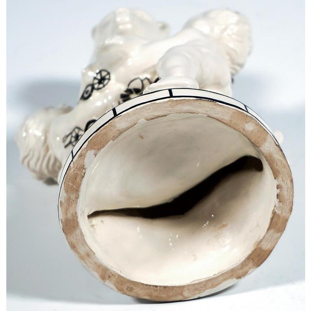 Ceramic Standing Bear with Putti by Michael Powolny for Vienna Ceramics, 1910s For Sale - Image 7 of 8