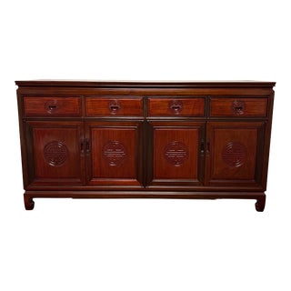 1960s George Zee Rosewood Chinoiserie Hollywood Regency Buffet Credenza For Sale