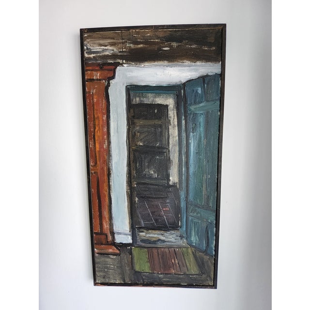 1953 Scandivanian Interior Oil Painting by Swedish Artist Ulla Borgstrom For Sale - Image 13 of 15