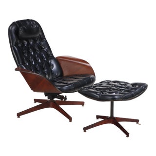 Mid Century Modern "Mr. Chair" & Ottoman by George Mulhauser for Plycraft, Usa, C 1960s. For Sale