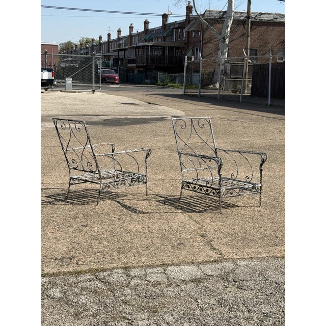 Vintage Florentine Craft Studio Salterini Style Wrought Iron Lounge Chairs, Pair For Sale - Image 14 of 14