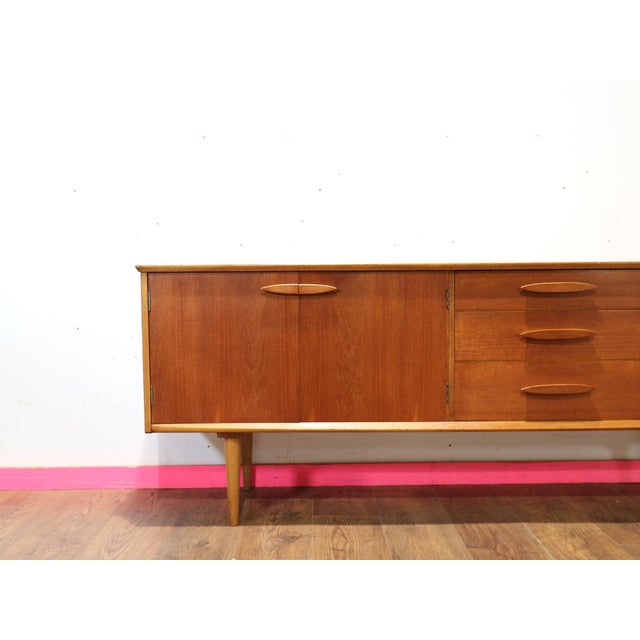 Brown 1960s Mid Century Modern Vintage Teak Credenza Sideboard For Sale - Image 8 of 14