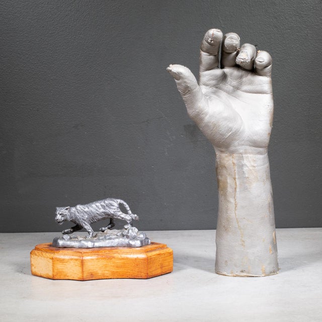 Wood Stalking Tiger by Ricker & Ben Cordsen Limited Edition Pewter Statue c.1980 For Sale - Image 7 of 7