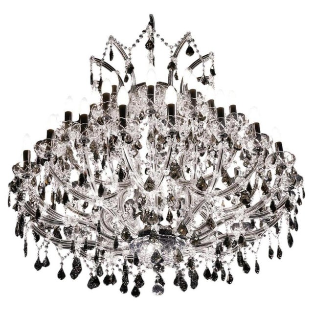Metal Maria Theresa Noir 45 Lights Chandelier in Black Nickel and Crystal by Aggiolight For Sale - Image 7 of 7