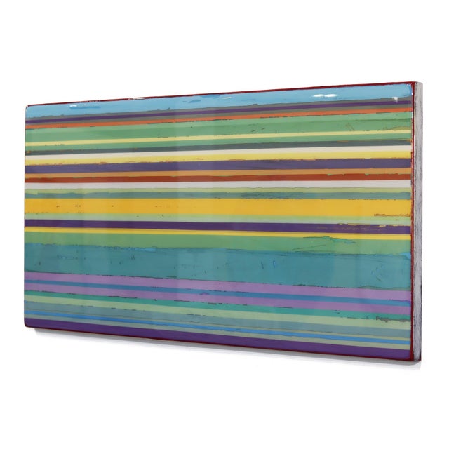 Bella Vista 3 - Modern Acrylic Colorful Striped Resin Original Artwork by Ricky Hunt For Sale In Los Angeles - Image 6 of 9