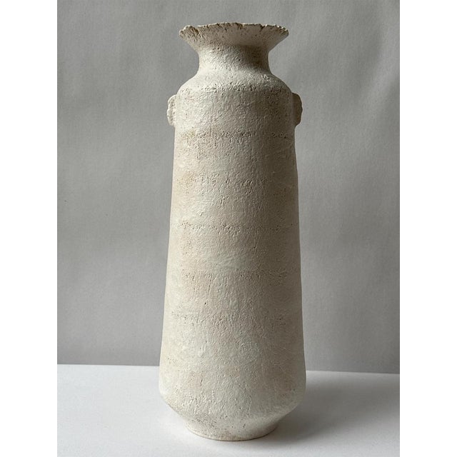 White Stoneware Alavastron Vase by Elena Vasilantonaki For Sale - Image 9 of 16