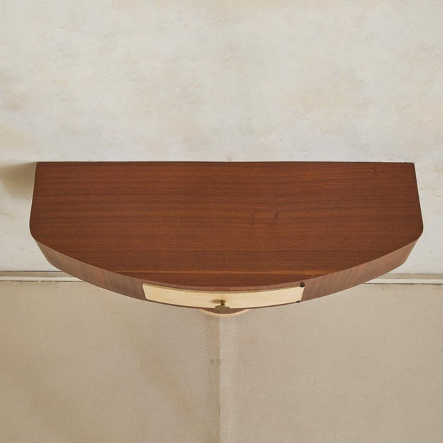 Italian Two-Tone Mahogany Wall-Mounted Console, 1970s For Sale - Image 4 of 11