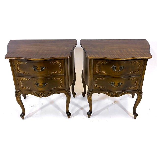 Mid 20th Century Pair French Louis XV / French Provincial Side Tables For Sale - Image 10 of 10