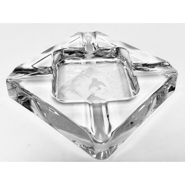 Late 20th Century Queen Lace Cut Crystal Ashtray Trinket Dish With Etched Wild Geese, Circa 1970s For Sale - Image 5 of 15
