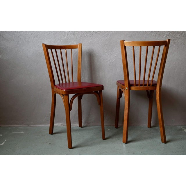 Vintage Bistro Chairs with Spindles and Imitation Leather Seats from Baumann, 1980s, Set of 2 For Sale - Image 12 of 14