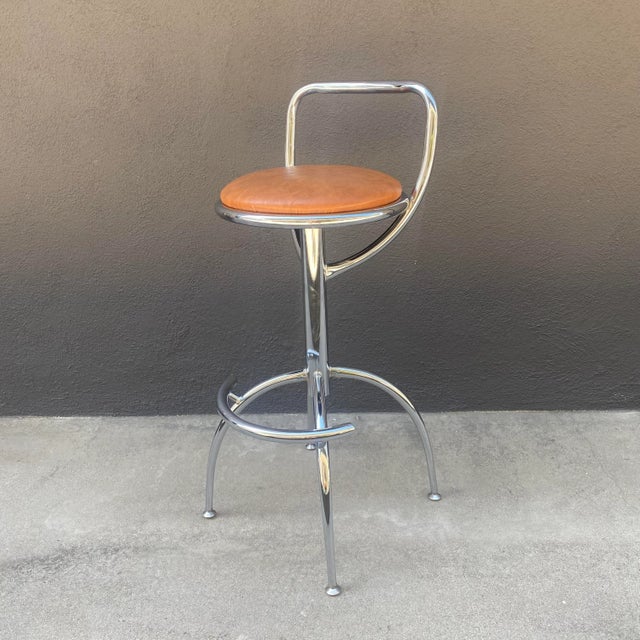 1990s 1990s Set of 4 Vintage Chrome Barstools For Sale - Image 5 of 11