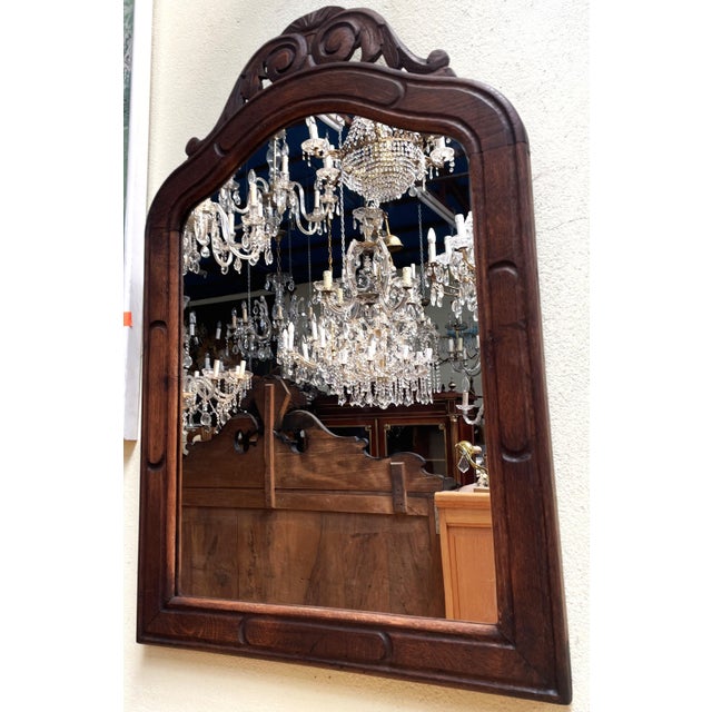 Neo-Baroque Mirror in Oak Frame with Wave Pattern, 1930s For Sale - Image 10 of 12