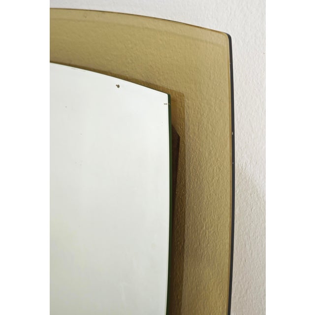 Mid-Century Modern Wall Mirror in Honey Amber Glass by Cristal Art, Italy, 1970s For Sale - Image 13 of 18