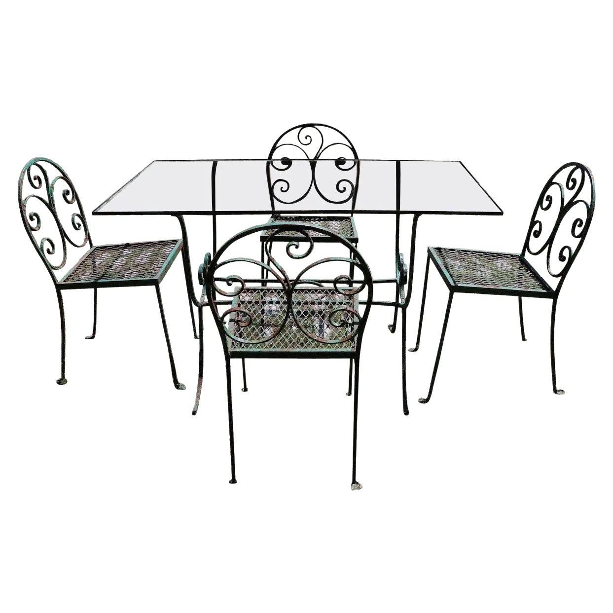 Art Deco Garden Patio Dining Set in the Style of Salterini Chairish