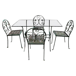 Art Deco Garden Patio Dining Set in the Style of Salterini