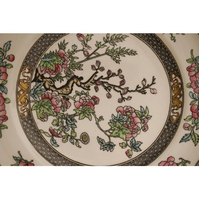 Pair of 19th C. Antique Minton Chinoiserie Ironstone "Indian Tree" Soup Plates For Sale - Image 14 of 14