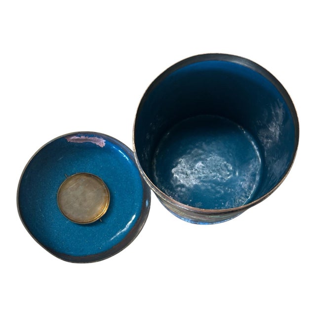 Antique Cloisonné Tea Caddy For Sale - Image 4 of 11
