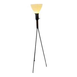 1950sMid Century Modern Black Tripod Floor Lamp - Style After Gerald Thurston For Sale